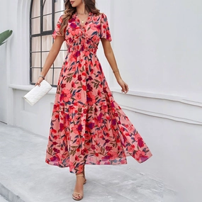 Timeless Shape CASUAL PRINT DRESS WITH WAIST_CWDMD1953