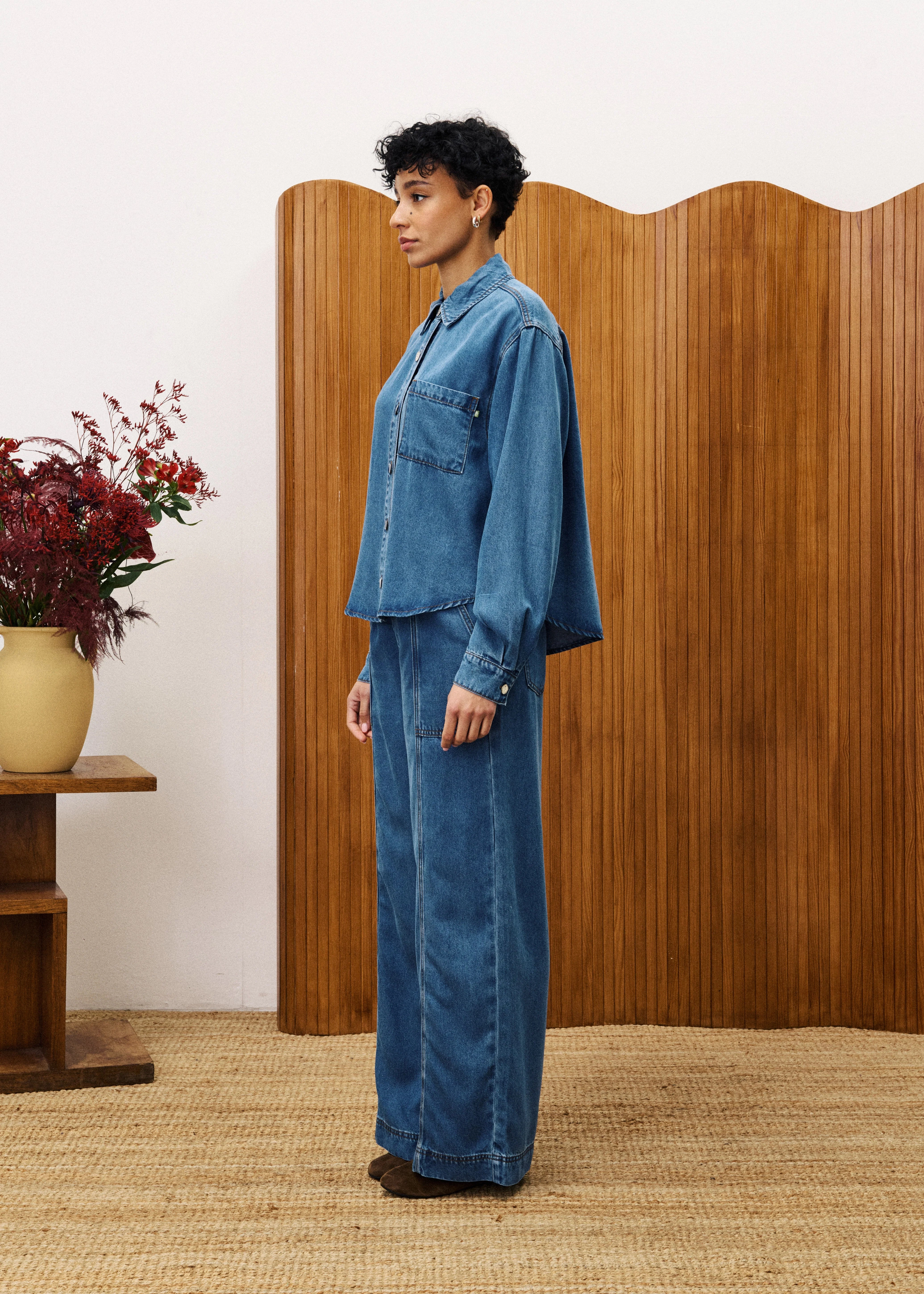 Flexible Waistband BALSAMINE BLUE DENIM PANTS