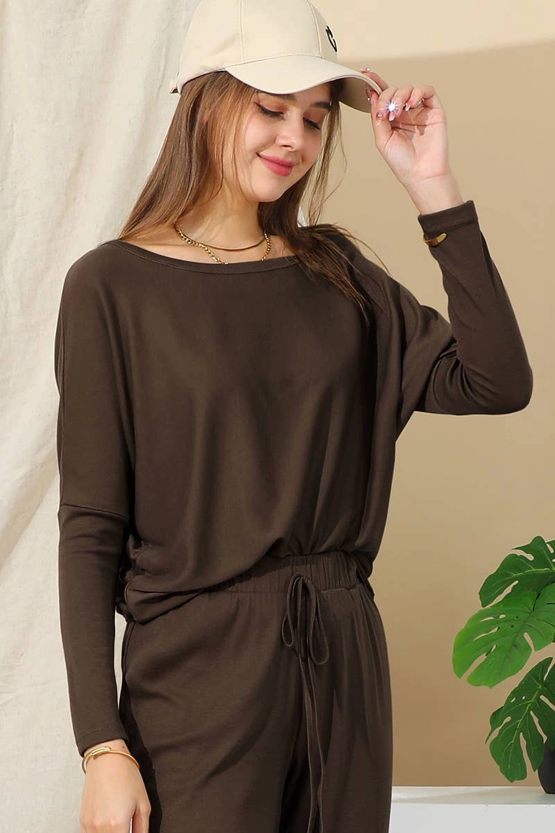 CASUAL SOLID LONG SLEEVE T SHIRT-CWTTL1449_CWTTL1449 Breathable Lining FullCut Shoulder