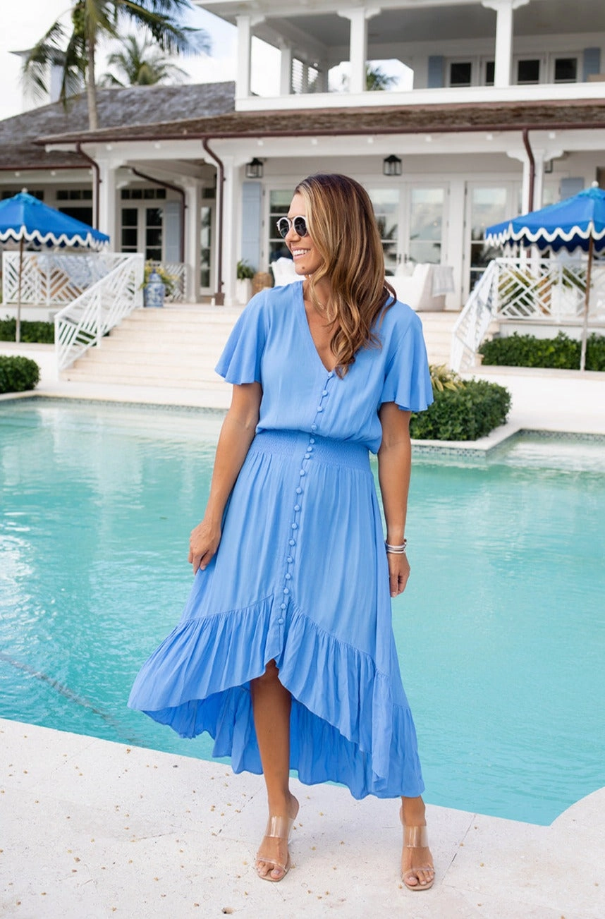 Layered Form Bold Structure Ava Dress / Periwinkle