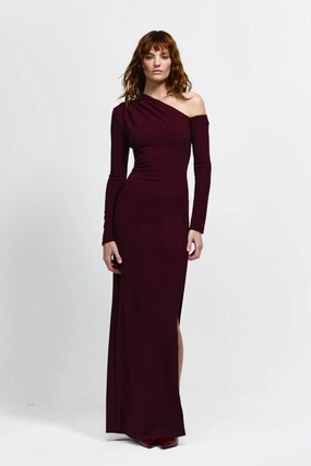 Cayley Gown Wine Jewel-Tone urban vibe