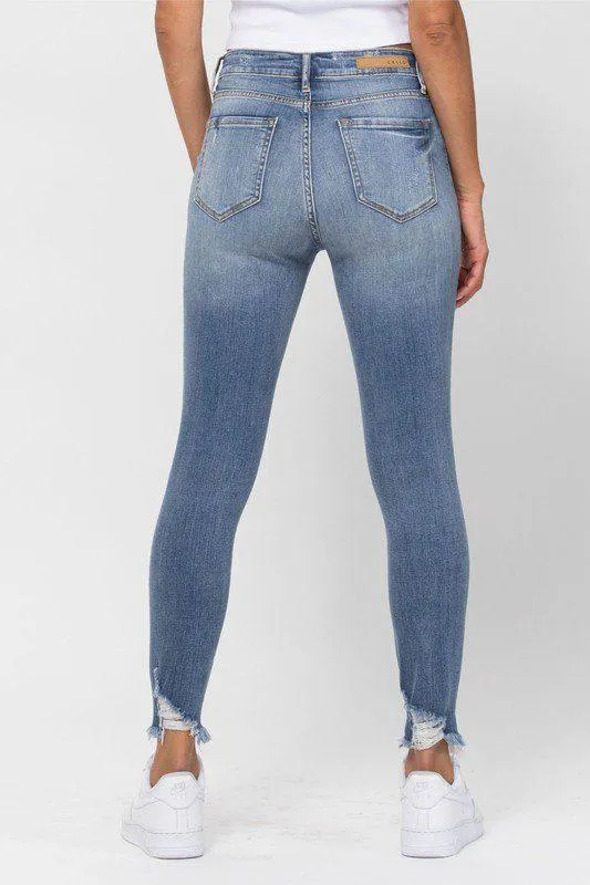 Cello High Rise Skinny Distressed Denim