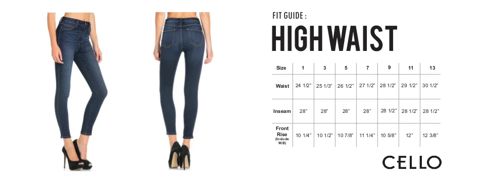 Cello High Rise Skinny Distressed Denim