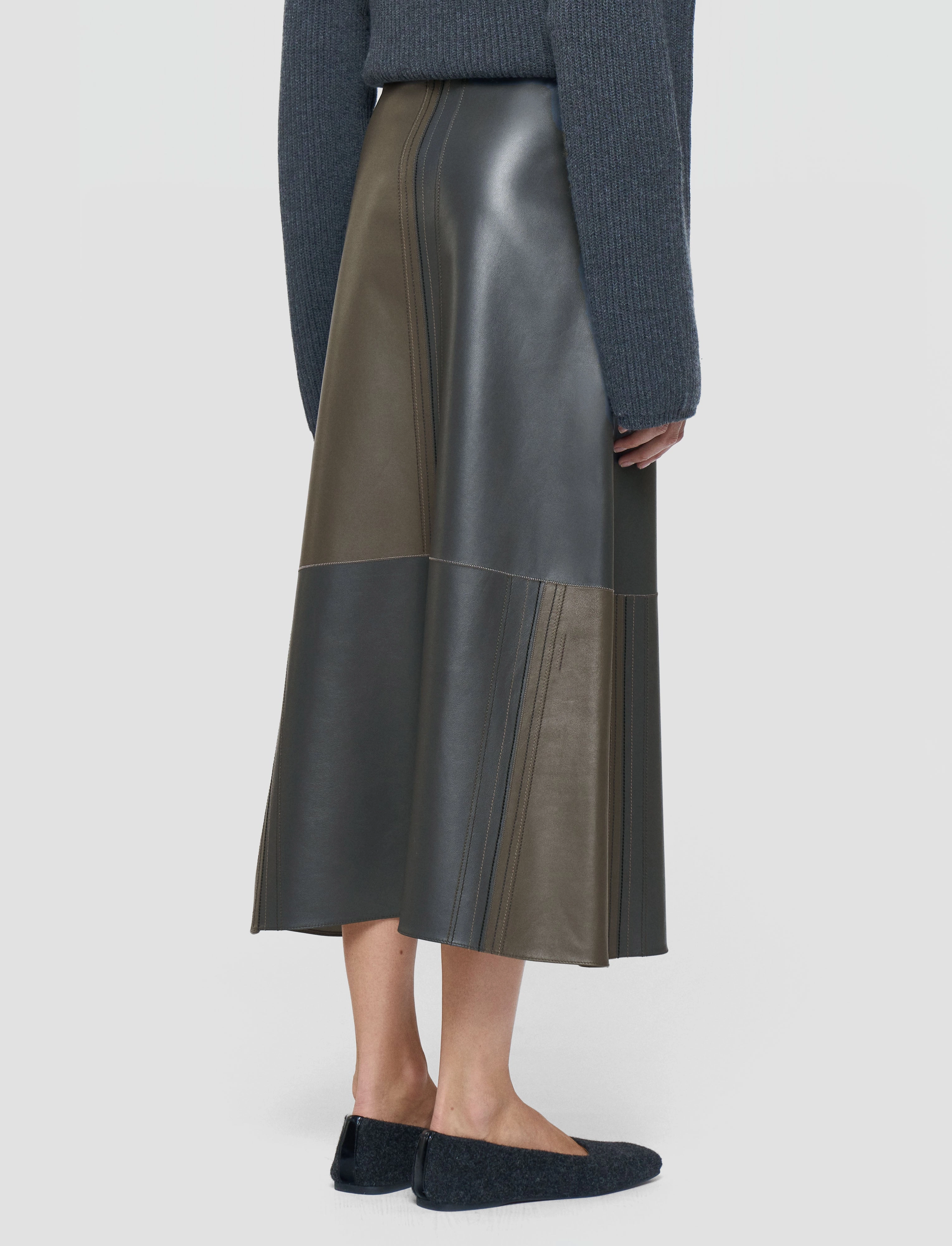 Sleek Appeal Cezanne Overlay Nappa Leather Skirt