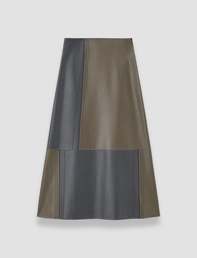 Cezanne Overlay Nappa Leather Skirt Stretchy Retro Style