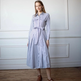 Relax Motion Essential Style Ch??rie Pinstripe Dress [Final Sale]