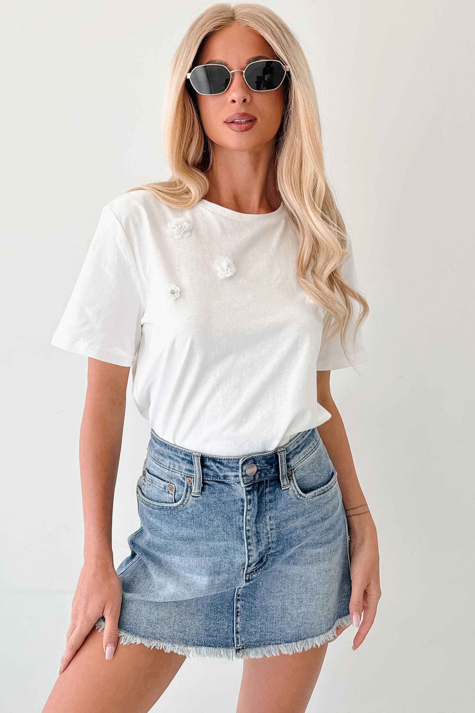 Change For Good Floral Beaded T-Shirt (White) Ethical production