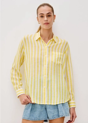 TearResistant Charli Button-Down Daffodil Stripe