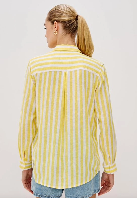 UltraSoft Lining Charli Button-Down Daffodil Stripe