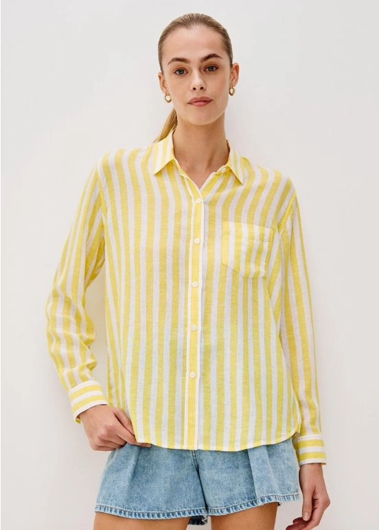 TearResistant Charli Button-Down Daffodil Stripe