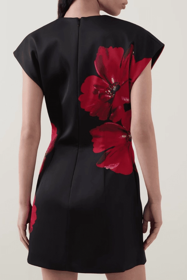Chaya Mini Poppy Print Black Base Work Look Contemporary Layer