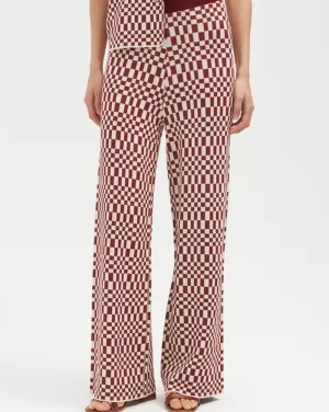 Checked Jacquard Pants in Cream