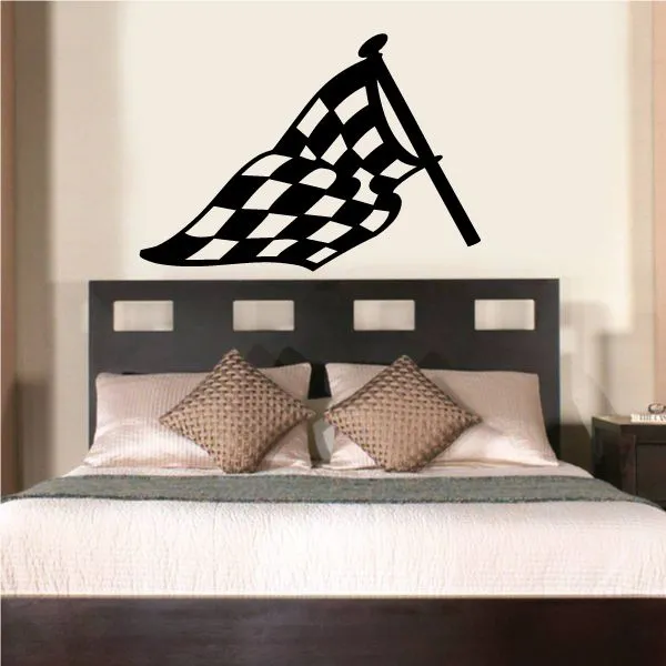 Checkered Flag Wall Decal - Vinyl Decal - Car Decal - CF08020