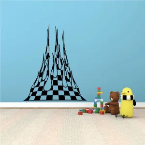 Checkered Flames Wall Decal - Vinyl Decal - Car Decal - CF23003