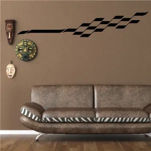 Checkered Sides Wall Decal - Vinyl Decal - Car Decal - CF12008