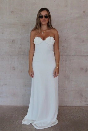 Chelle Maxi Dress White Warm Base BreathableLining