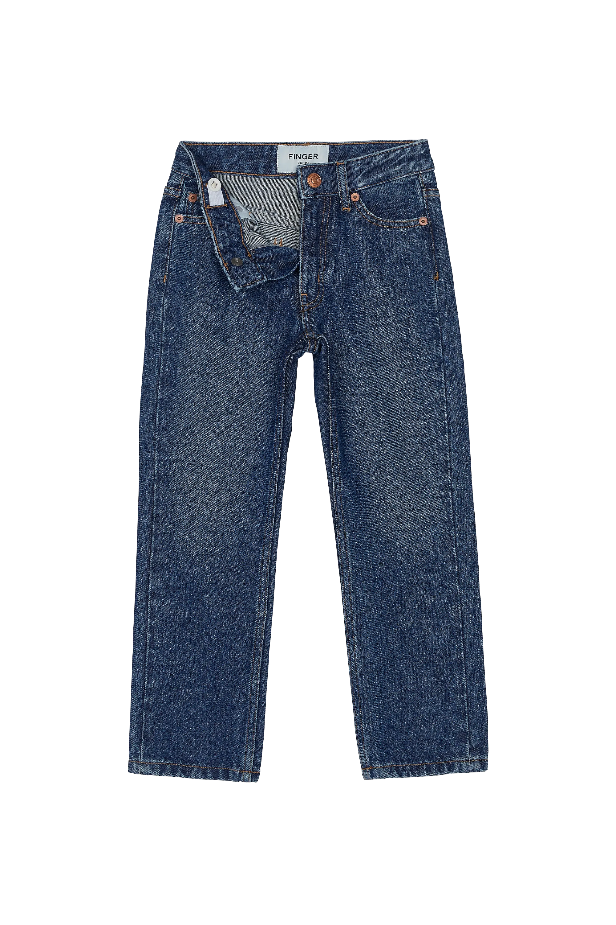 CHER Medium Blue - High Waist 5-Pocket Jeans