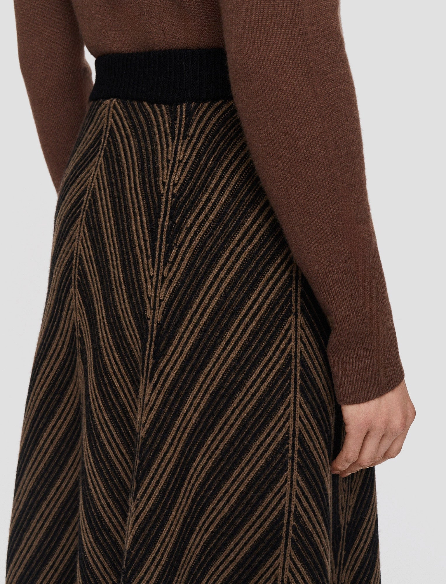 Chevron Ribbed Skirt Cozy Edge Non Restrictive