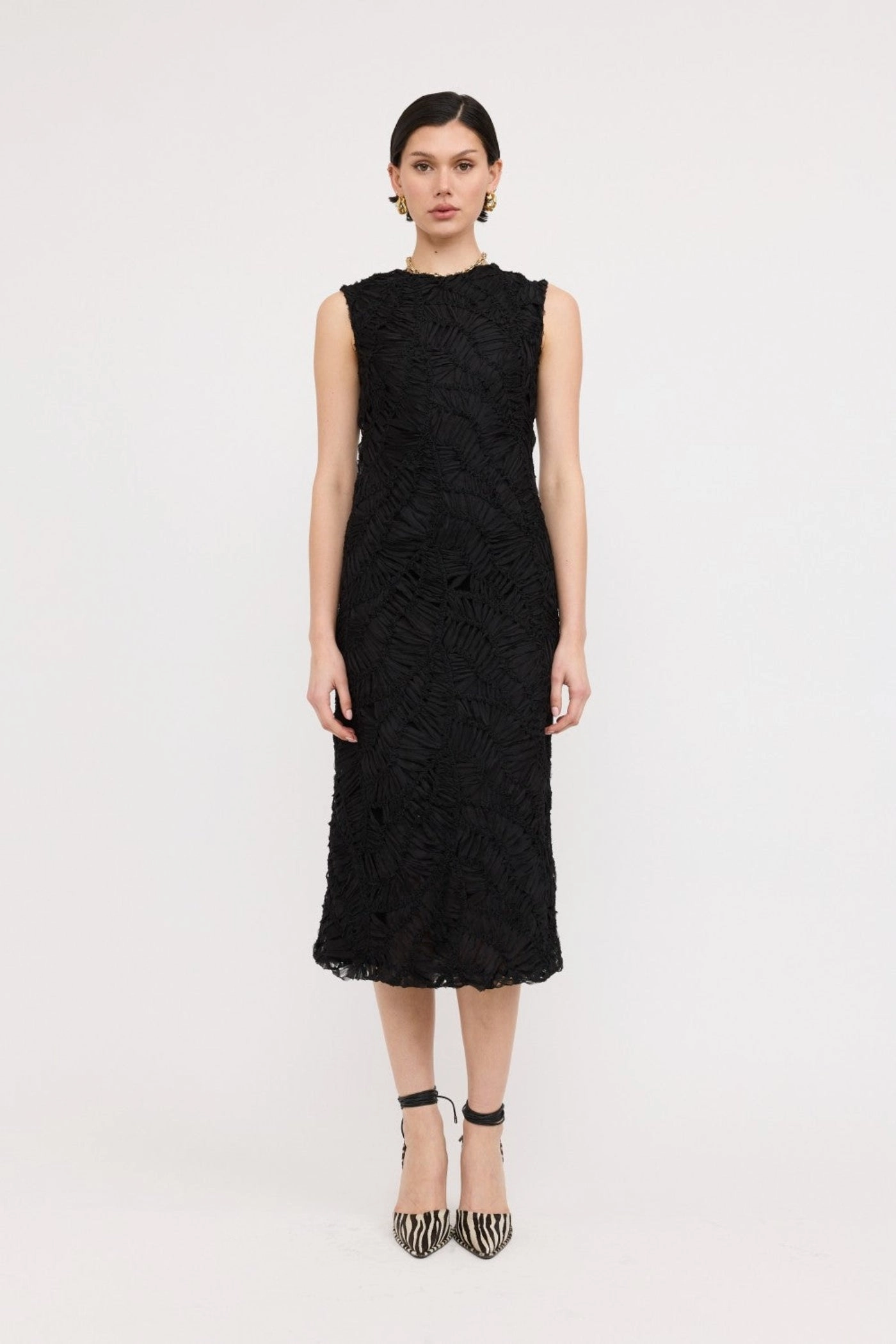 Simple Touch CLEO TEXTURED MIDI DRESS