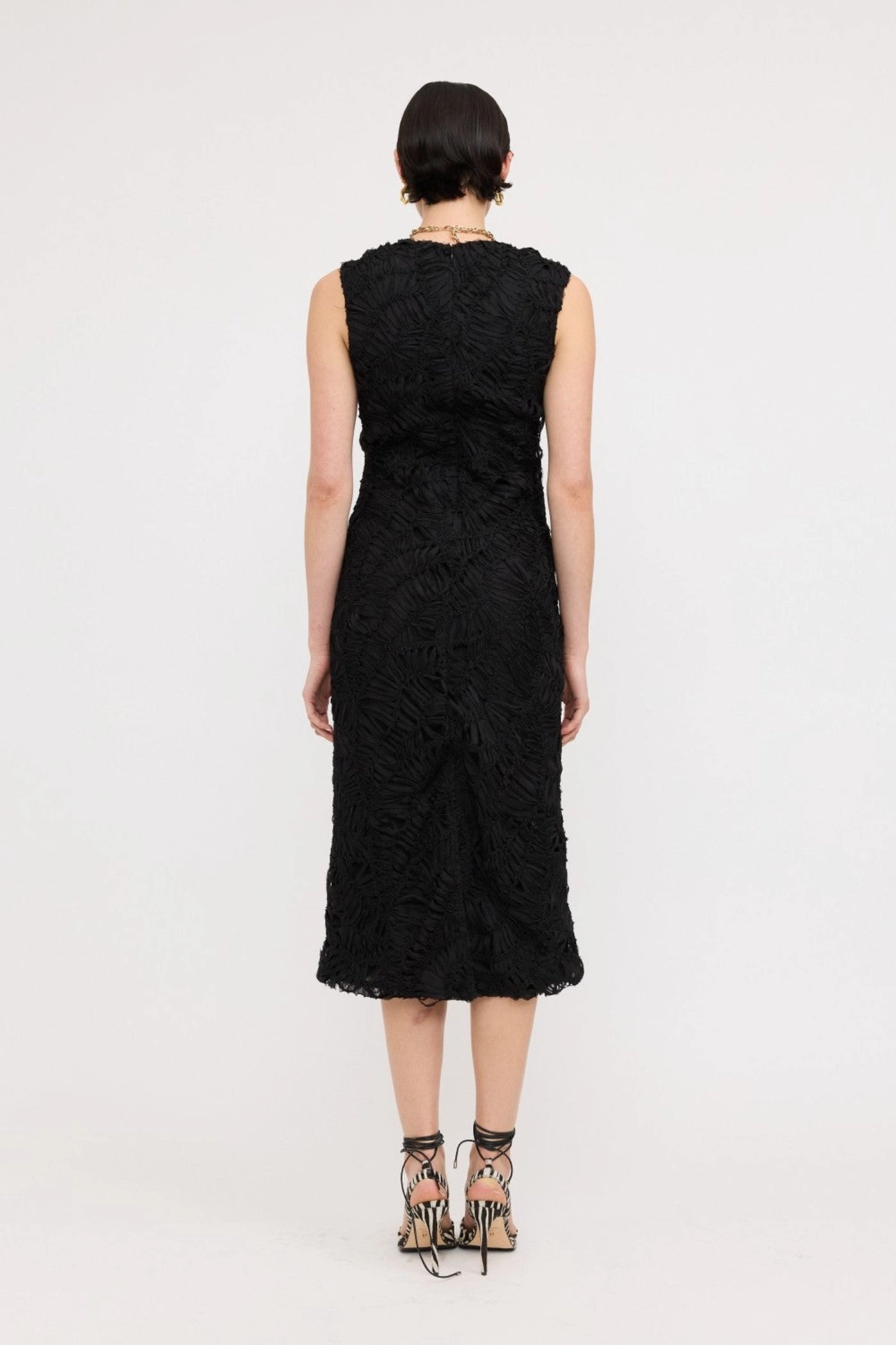 Urban Chic Dark Tones CLEO TEXTURED MIDI DRESS