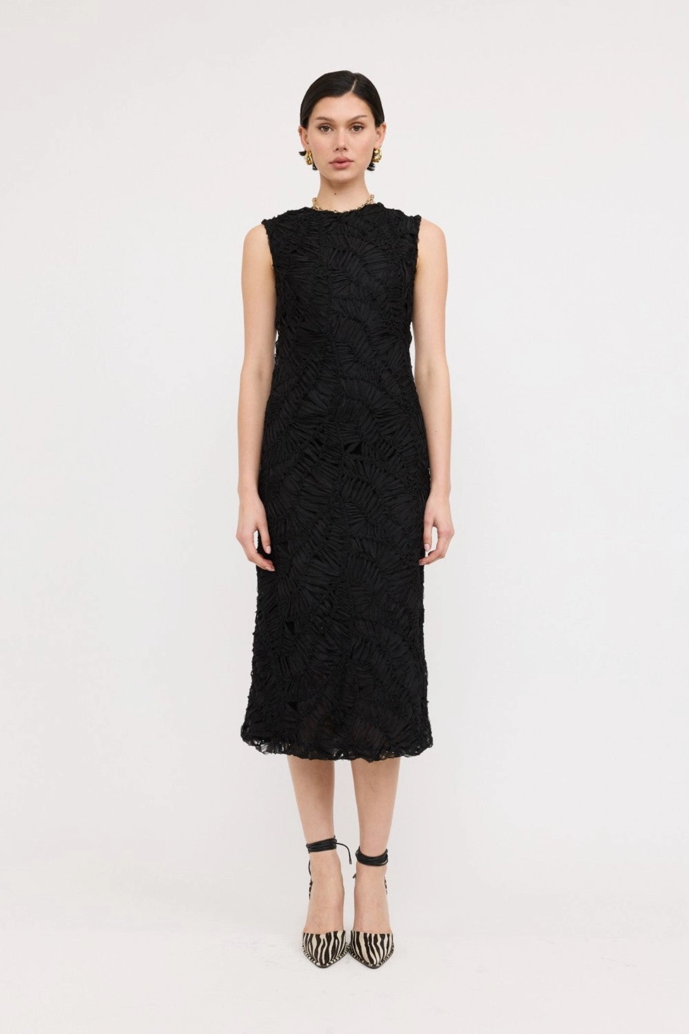 CLEO TEXTURED MIDI DRESS Trendy Appearance Light Cloud