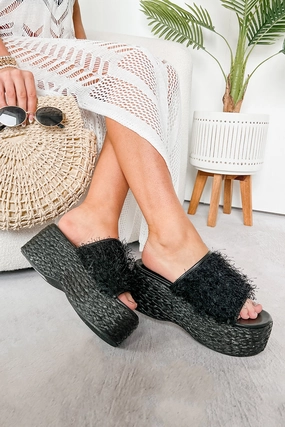 Addressing The Rumors Flurry Platform Sandal (Black) Stylish Wear All Gender