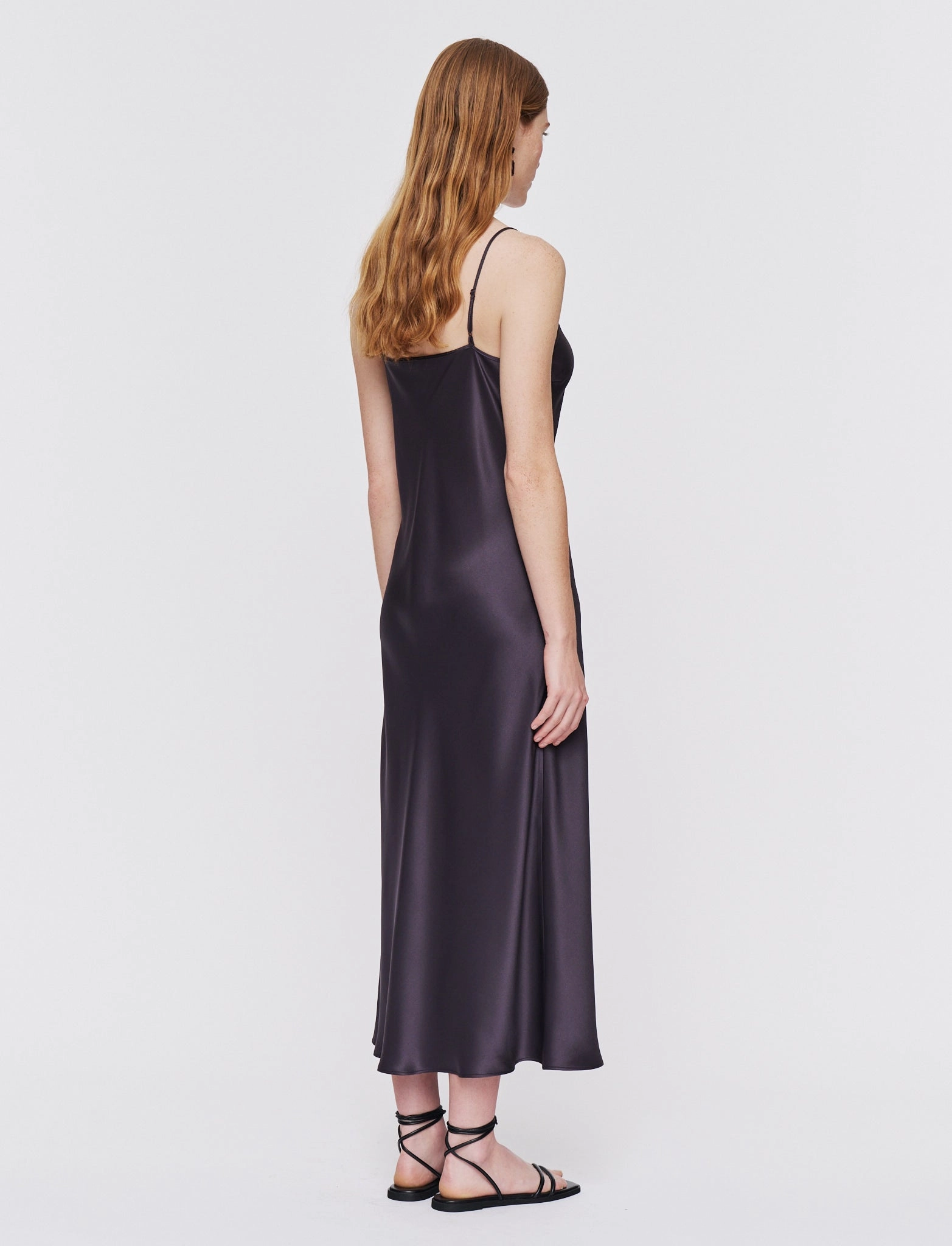 Clea Silk Satin Dress Fall Style Timeless Waistband Fit