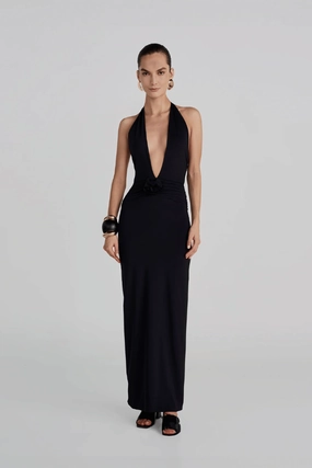 Lirio Maxi Dress Black Slim Shape