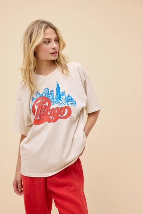 CHICAGO SKYLINE OVERSIZED JERSEY Ethically Sourced Yarn PlushLining