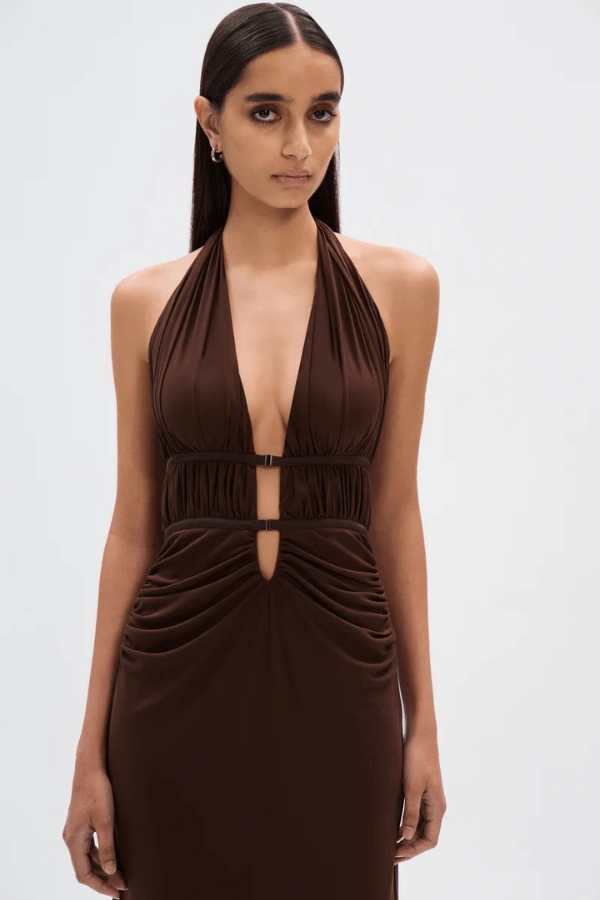 Shade Glow The Celine Mesh Dress Espresso