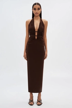 Summer Mood Monochrome Mood The Celine Mesh Dress Espresso