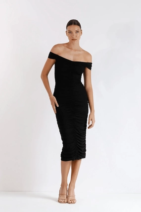 New Horizon Tapered Midi Black Flattering Waist Pleated design