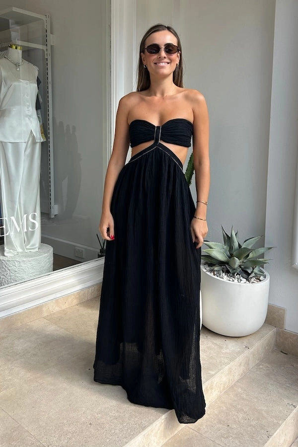 Chloe Dress Black Muted Tones