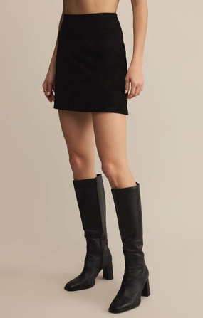 Ciera Suede Mini Skirt in Black Dance Practice Simple Flow