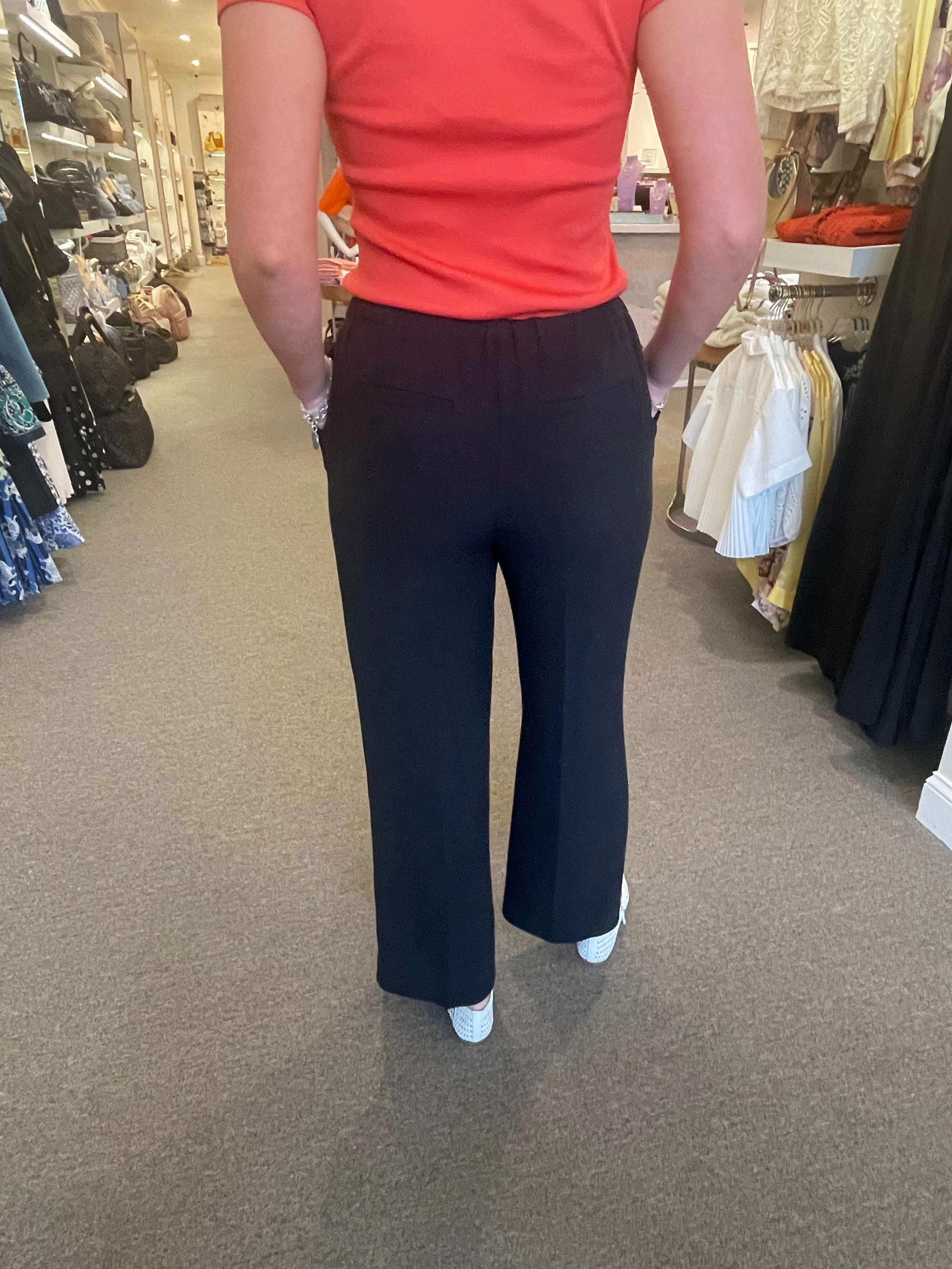 Laser Cut Perforations On The Go Cillian Straight Pant Black