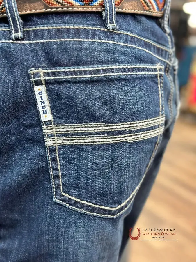 Cinch Jean White Label Relaxed Mid Rise Straight Leg Dark Stone Indigo