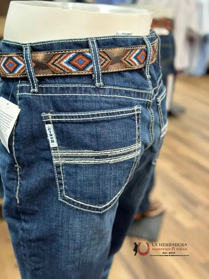 Cinch Jean White Label Relaxed Mid Rise Straight Leg Dark Stone Indigo