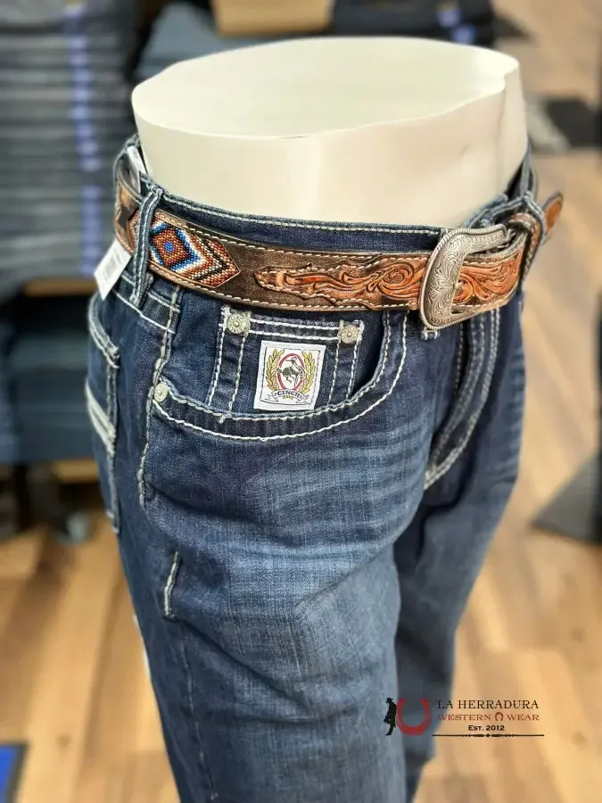 Cinch Jean White Label Relaxed Mid Rise Straight Leg Dark Stone Indigo