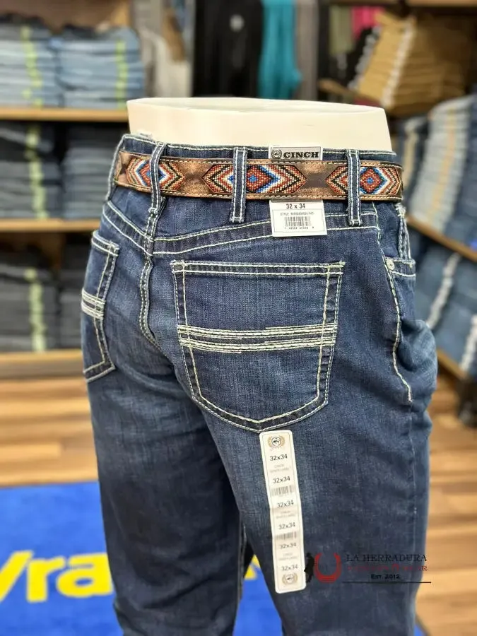 Cinch Jean White Label Relaxed Mid Rise Straight Leg Dark Stone Indigo