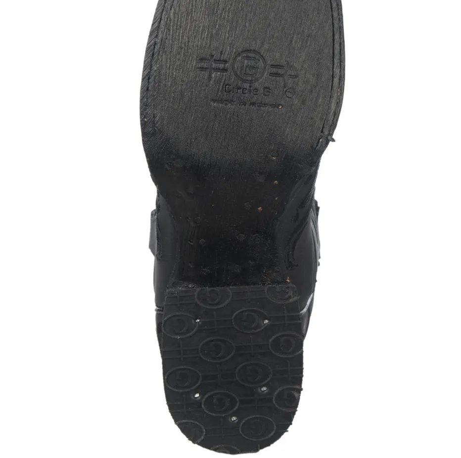 Circle G by Corral Women's Black with Black Filigree Embroidery Square Toe Western Boot
