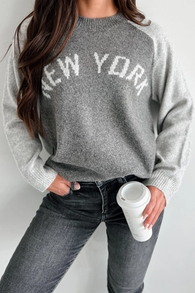 City That Never Sleeps "New York" Sweater (Charcoal/Grey) Quick Dry Technology