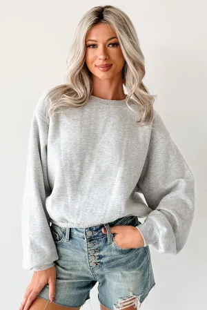 Right At Home Elastic Hem Sweatshirt (Heather Gray) Easy to Wear
