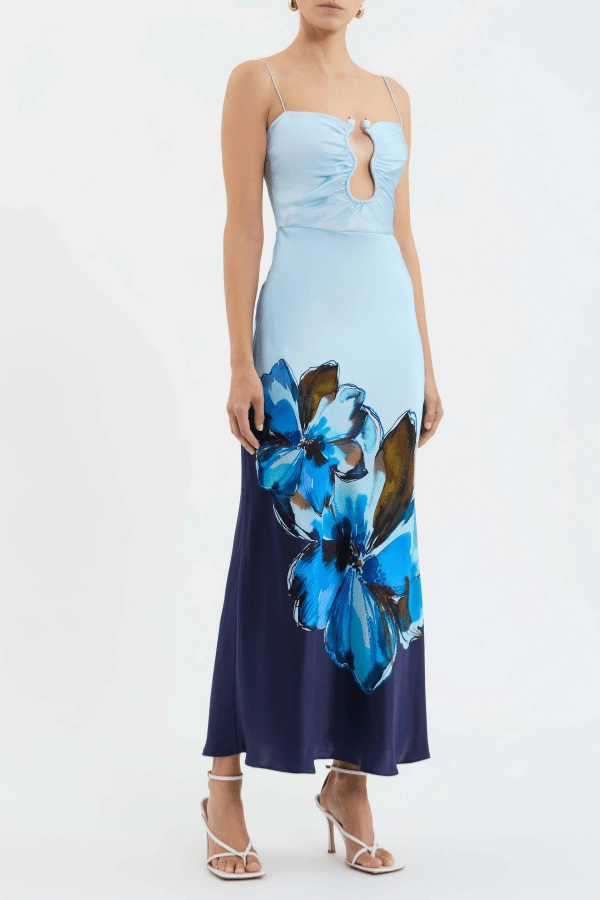 Flare Breeze Cyran Midi Print