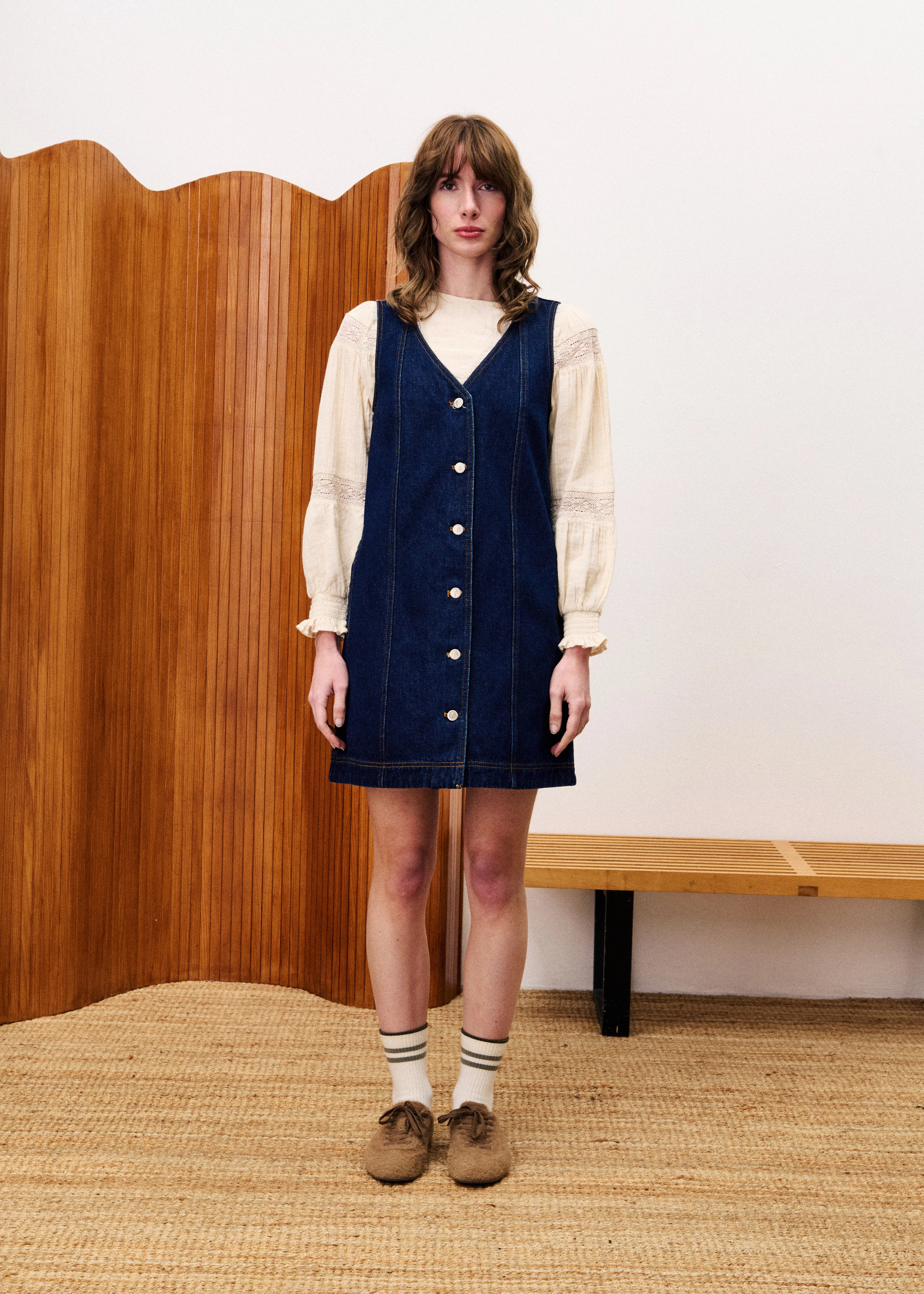 NALA DENIM MINI DRESS Modern Twist Fitted Shape