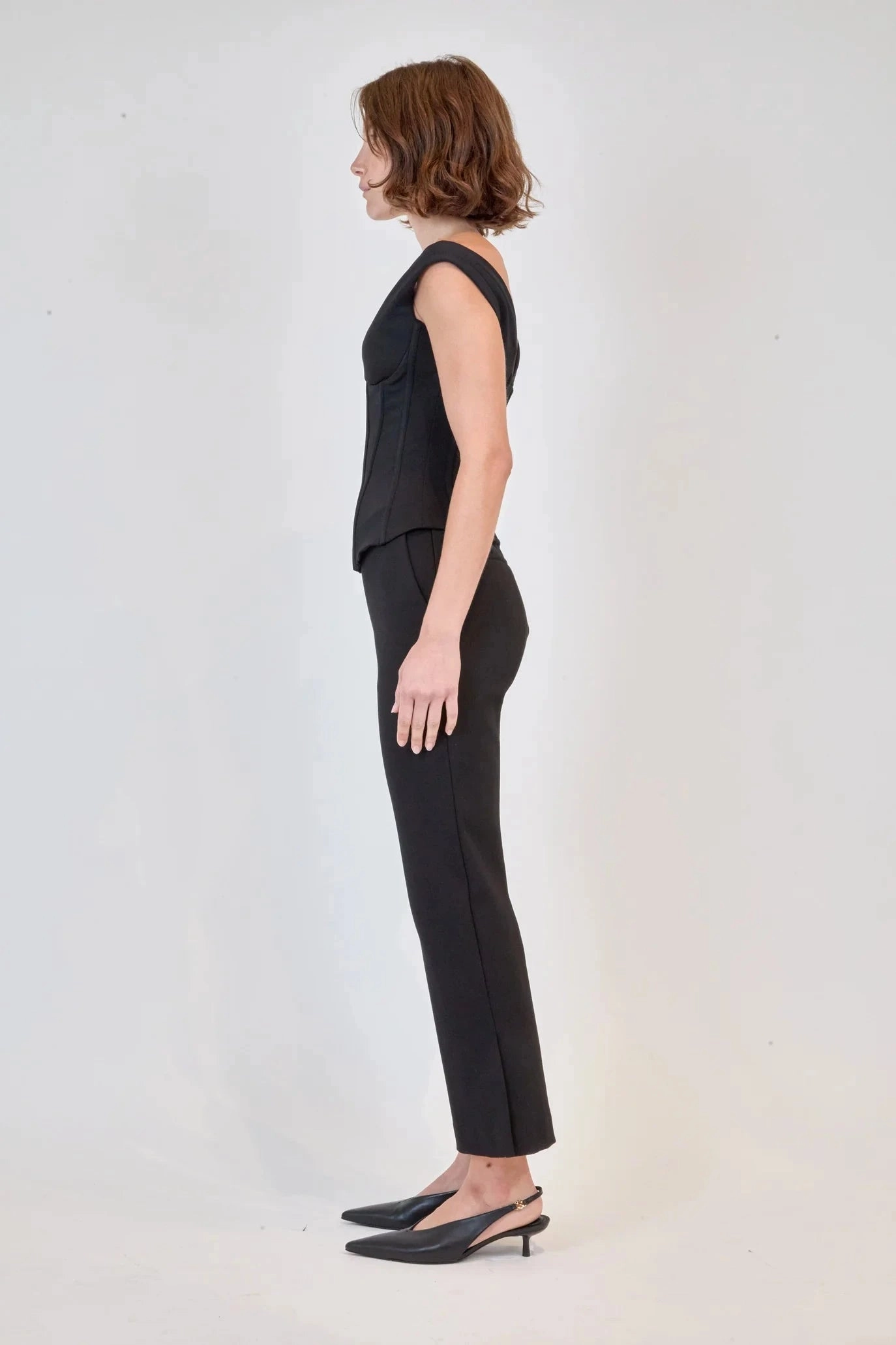High Waist Casual Fit Evie Cropped Pant Black