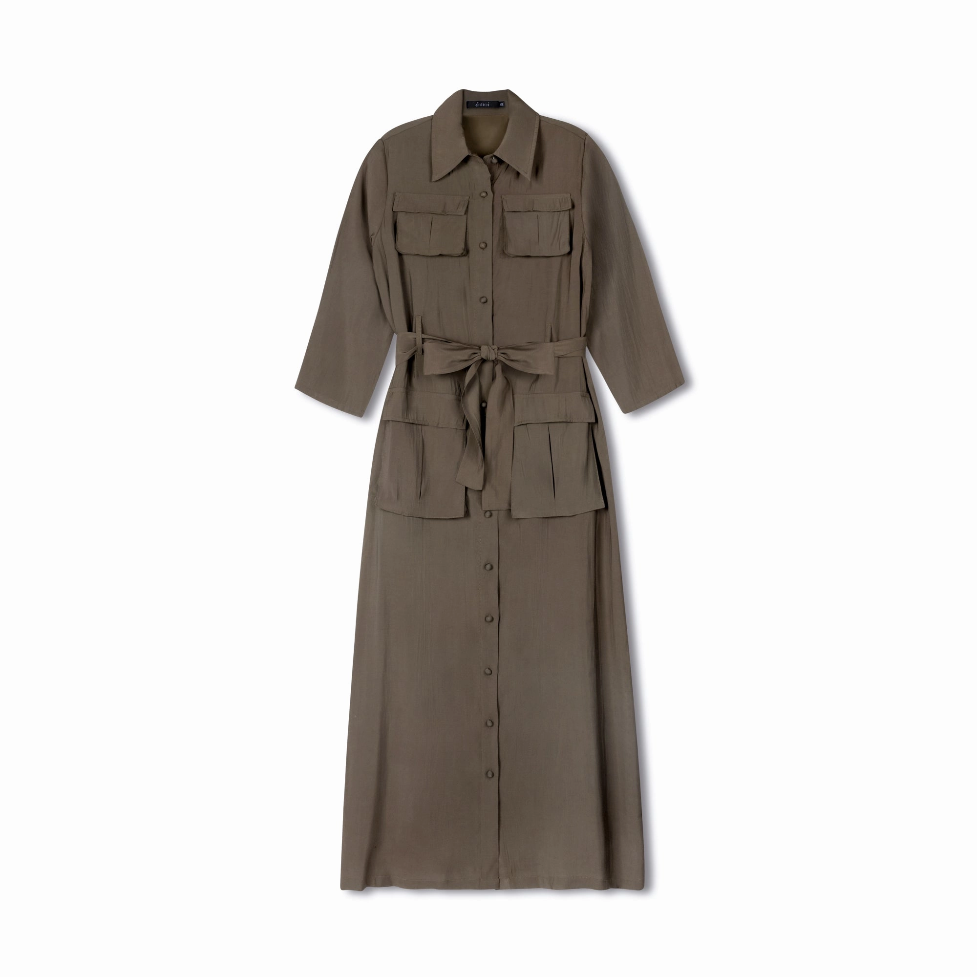 Tailored Style Belted Shirtdress | Brown [Final Sale]