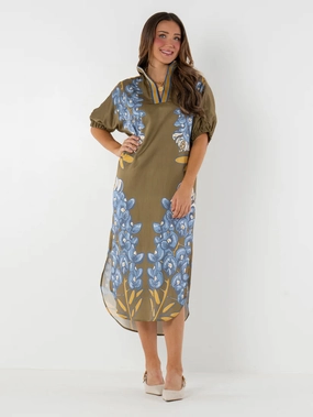Emily Mccarthy Poppy Caftan Dress in Bluebonnet Smooth Blend