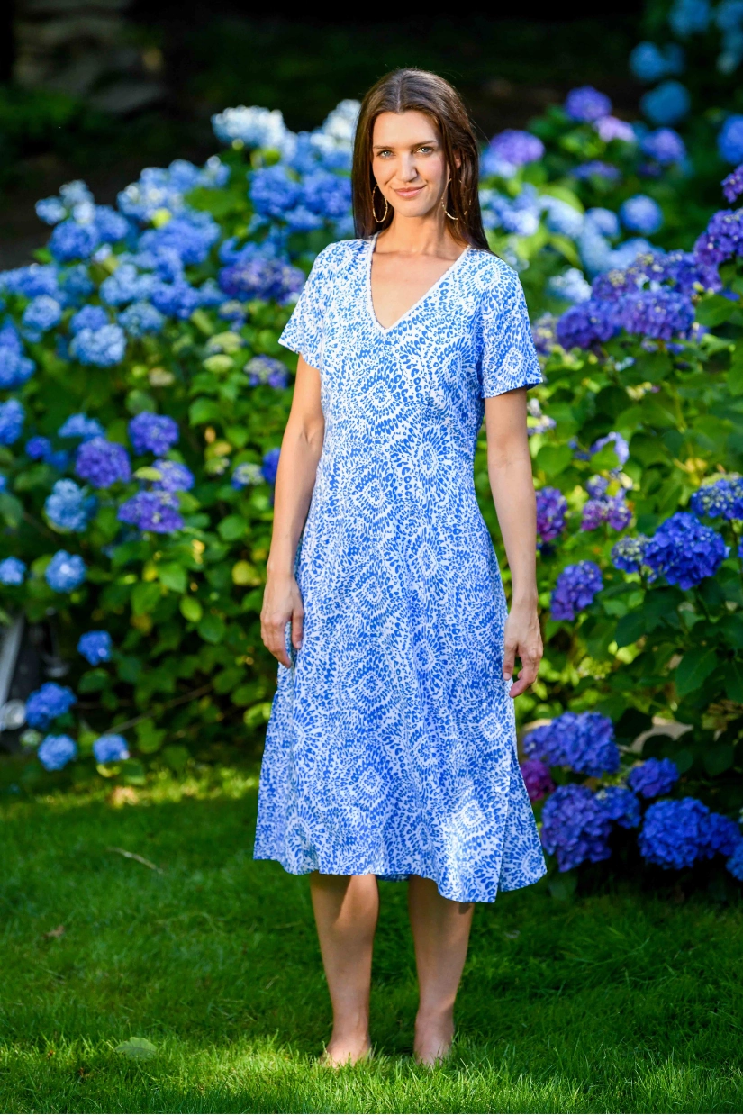 T-Shirt Dress / Blue Firework Layer Light Life Soft