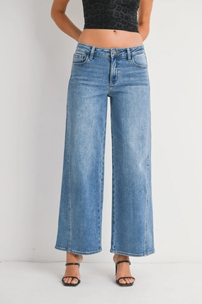 ELENA WIDE LEG JEANS Heavy Duty Zipper Mechanism