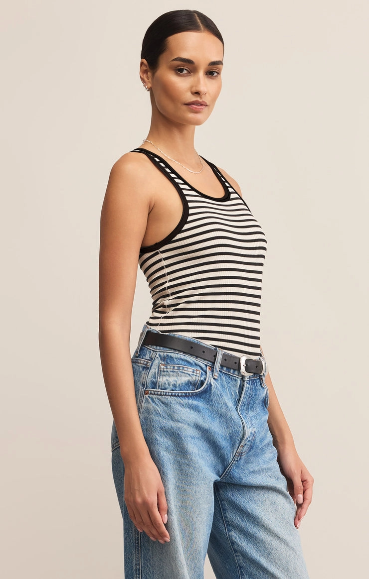 CLASSIC STRIPED SCOOP TANK Drop Shoulder ButterSoftTexture